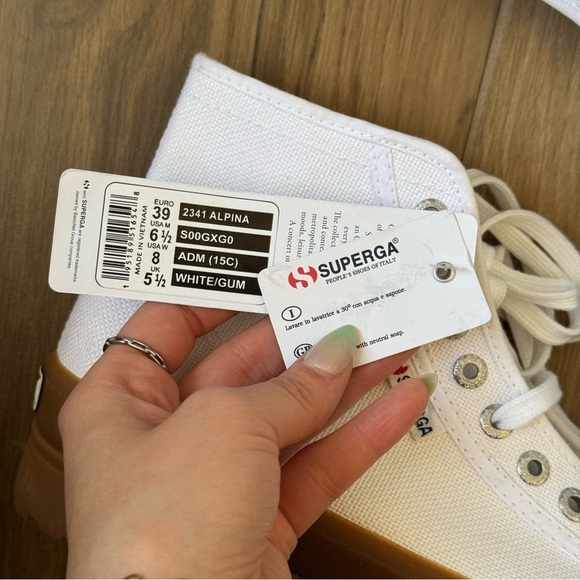 NWT SUPERGA 2341 Alpina White Gum High Top Sneakers - Picture 5 of 8